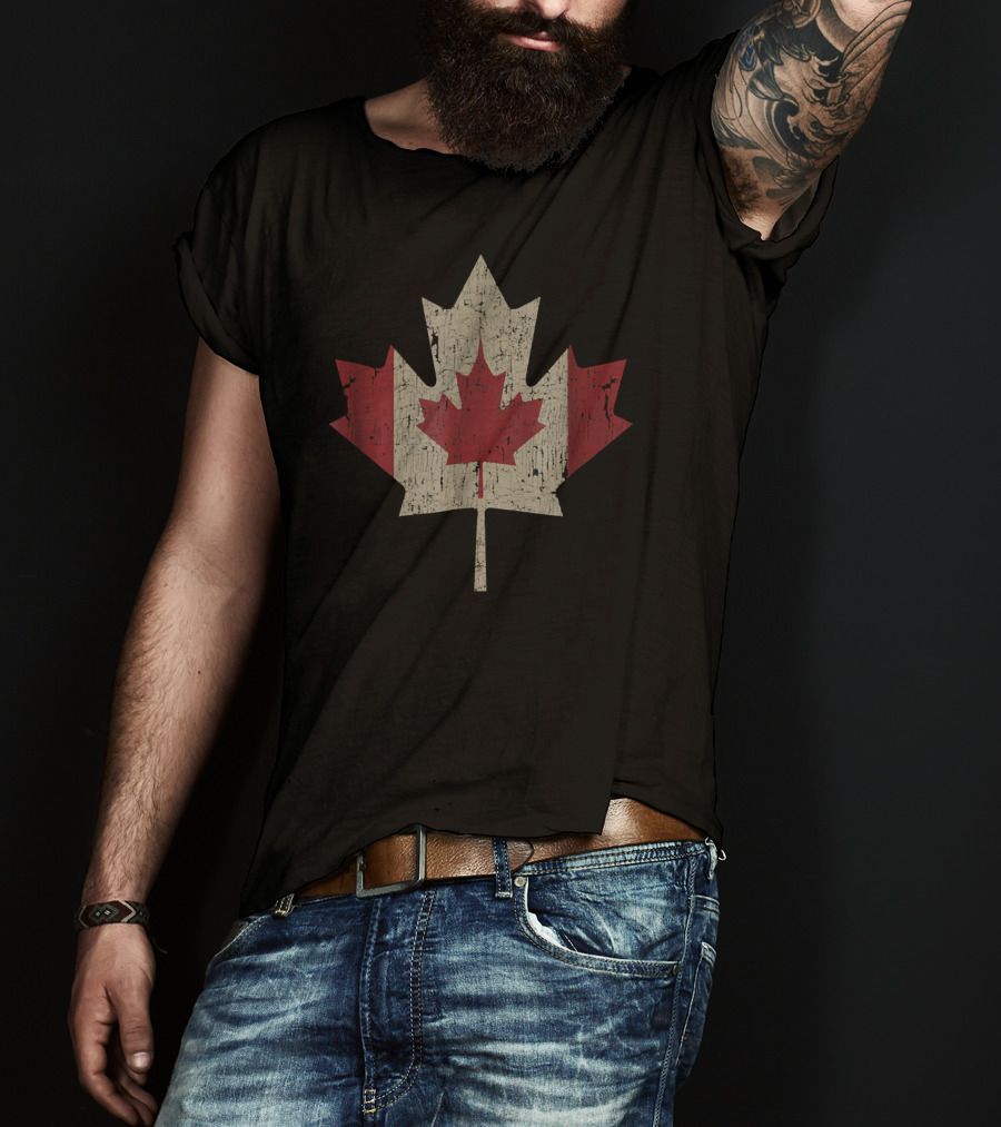 Vintage Canada Flag Maple Leaf Canadian Heritage T-Shirt