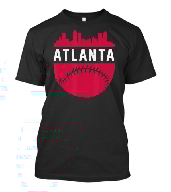 Atlanta Georgia Skyline Baseball Vintage T-Shirt