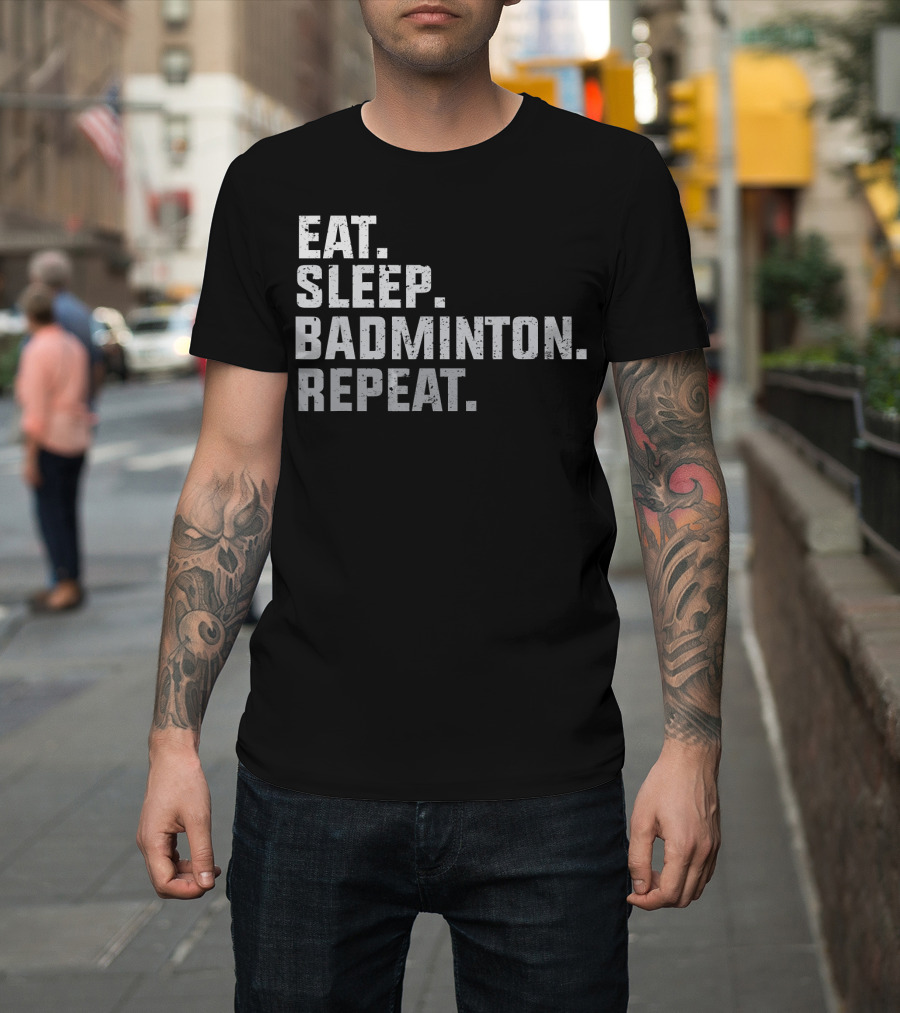 Eat Sleep Badminton Repeat Vintage T-Shirt