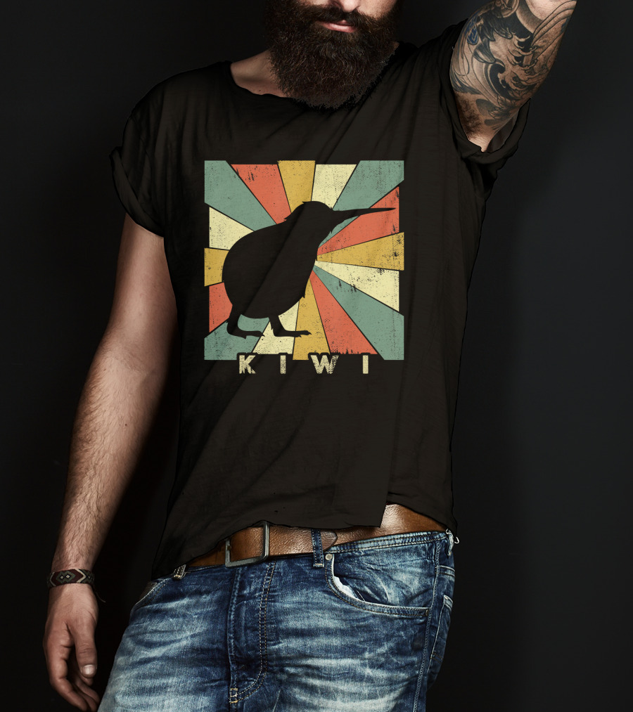 Vintage Kiwi Bird Retro Style Animal Lover T-Shirt