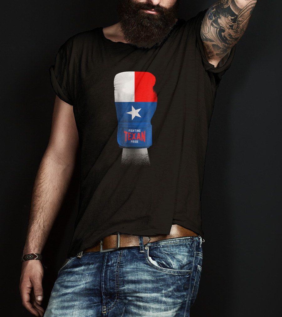 Vintage Texas Flag Boxing Gloves Fighting Texan Pride T-Shirt