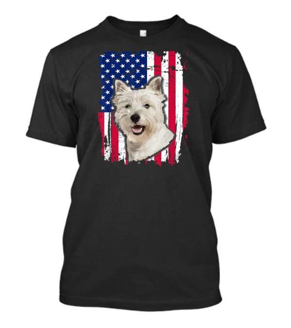 Westie USA Flag Independence Day T-Shirt
