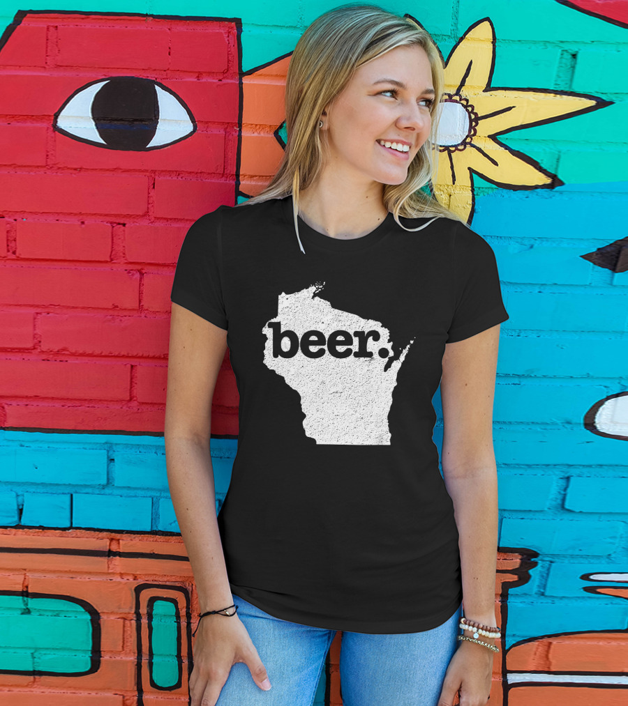 Wisconsin Beer State Love Map T-Shirt
