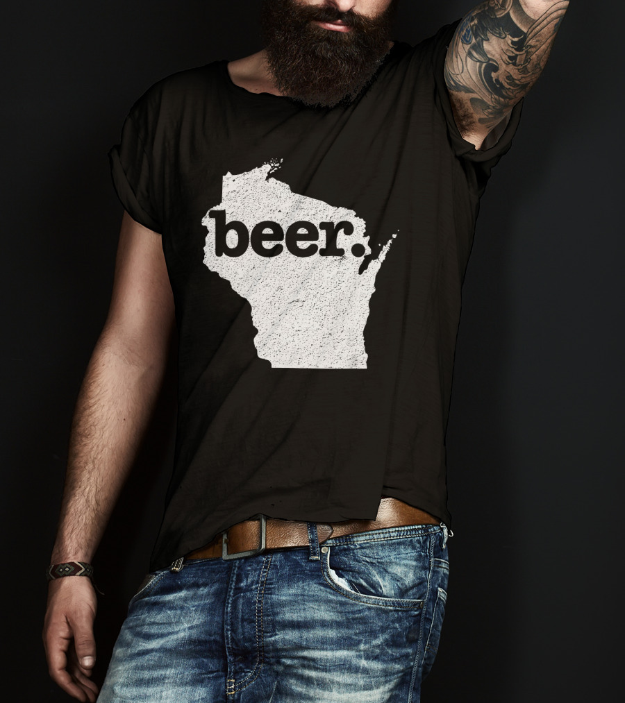 Wisconsin Beer State Love Map T-Shirt