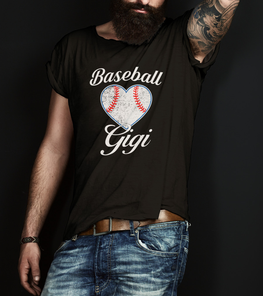 Baseball Gigi Heart Mother's Day Funny Gift T-Shirt