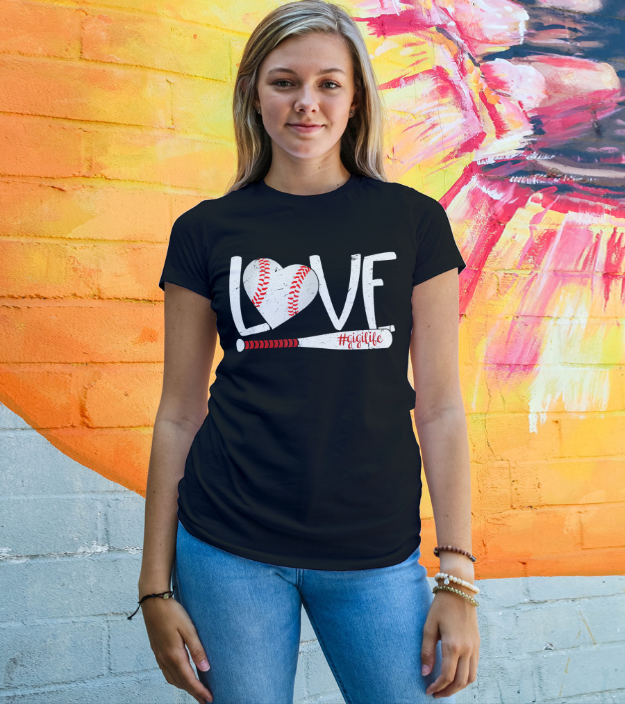 LOVE Baseball Heart Bat #GigiLife T-Shirt