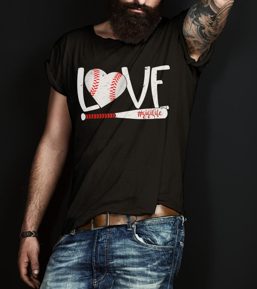 LOVE Baseball Heart Bat #GigiLife T-Shirt