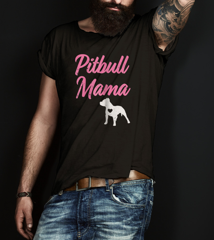 Pitbull Mama Women's Pit Bull Heart T-Shirt