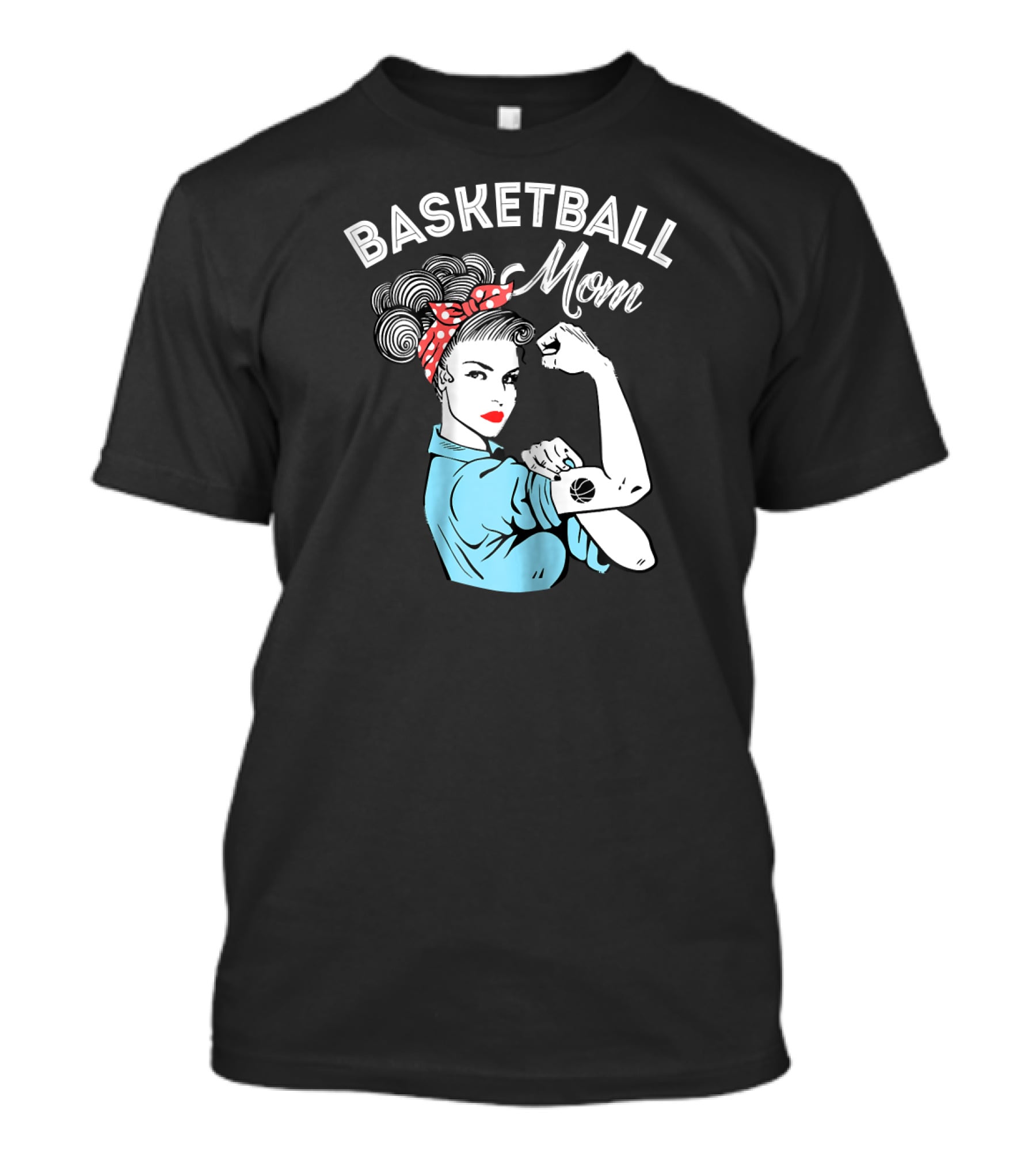 Basketball Mom Retro Strong Iconic Rosie Flexing T-Shirt