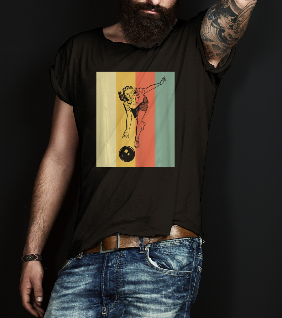 Vintage Bowling Bowlin Retro Style Bowler T-Shirt