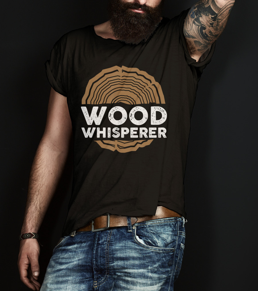 Wood Whisperer Funny Woodworkers Carpentr Tree Rings T-Shirt