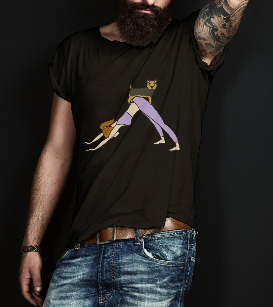 Yorkshire Terrier Yoga Mom Dog Pose With Funny Twist T-Shirt
