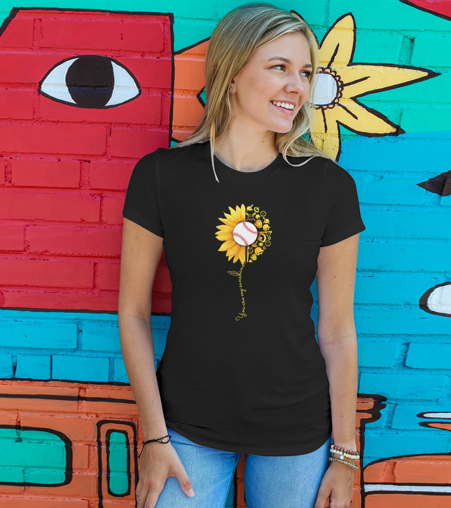 You Are My Sunshine Baseball Sunflower Blossoms T-Shirt