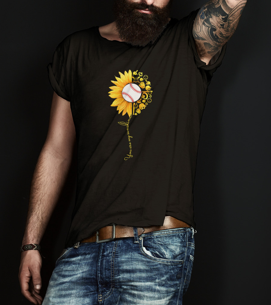 You Are My Sunshine Baseball Sunflower Blossoms T-Shirt