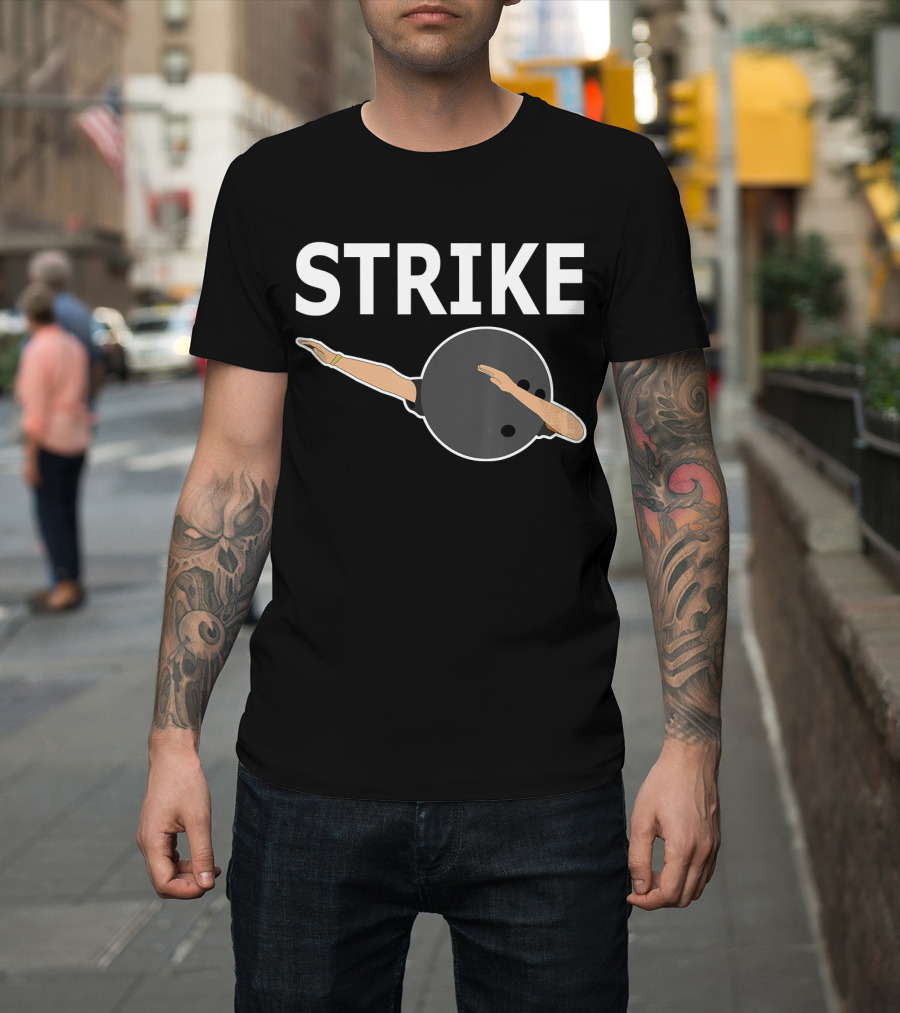 Strike Bowling Ball Dabbing Funny DAB T-Shirt