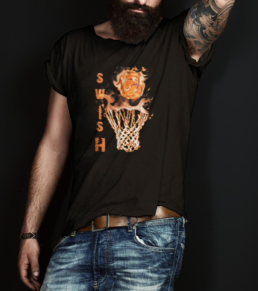 Swish Basketball Flaming Dunk T-Shirt