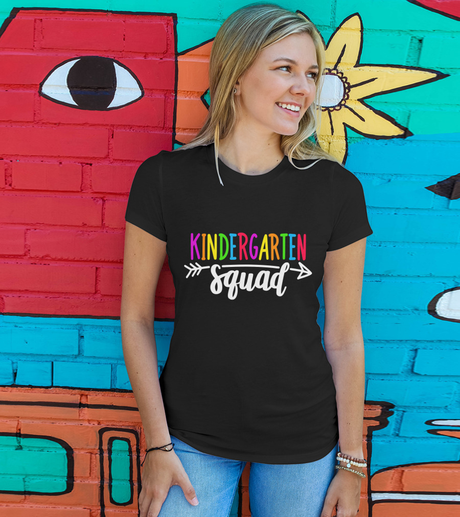 Kindergarten Squad Teacher Team Back T-Shirt