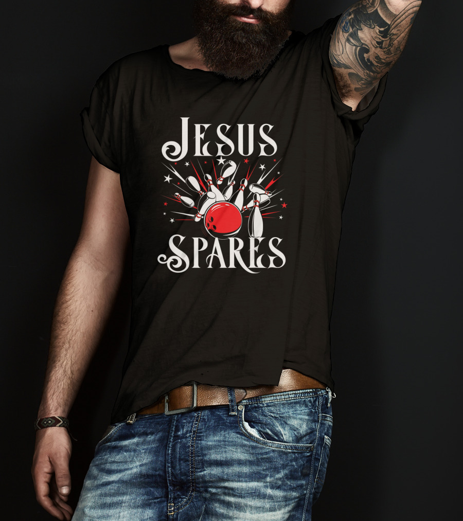 Jesus Spares Funny Christian Bowling Pins And Ball Victory T-Shirt