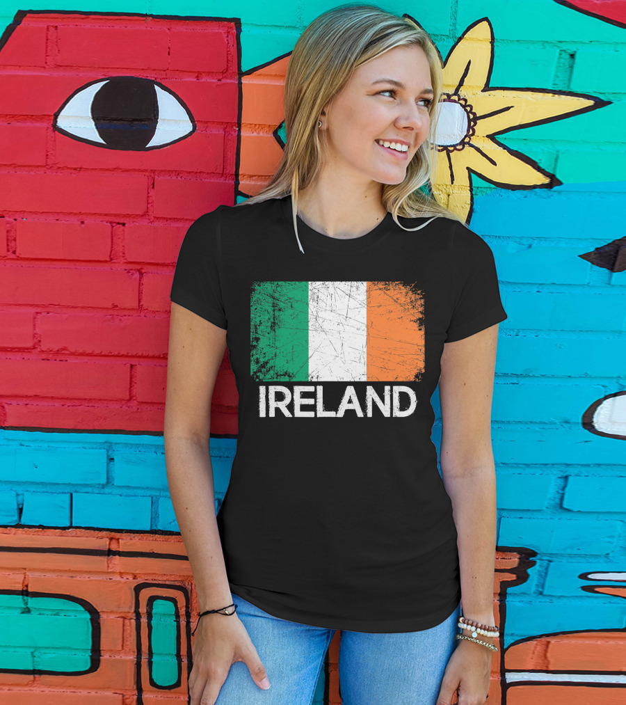 Ireland Irish Flag Vintage Made In Ireland T-Shirt