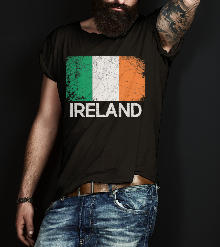 Ireland Irish Flag Vintage Made In Ireland T-Shirt