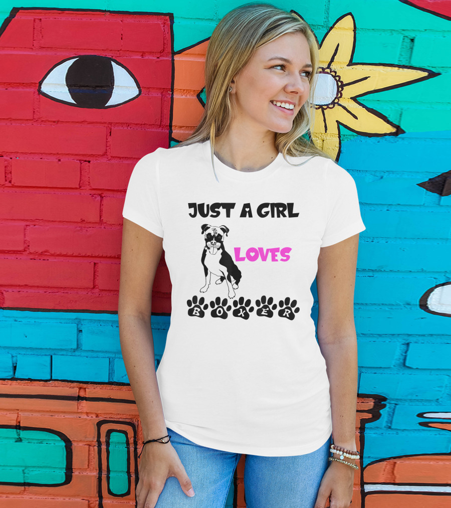 Just A Girl Who Loves Her Boxer Paws T-Shirt