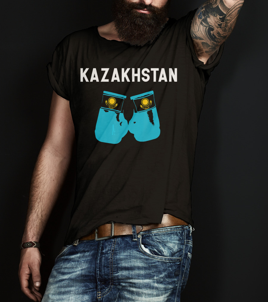 Kazakhstan Kazakh Boxing Gloves With National Emblem T-Shirt
