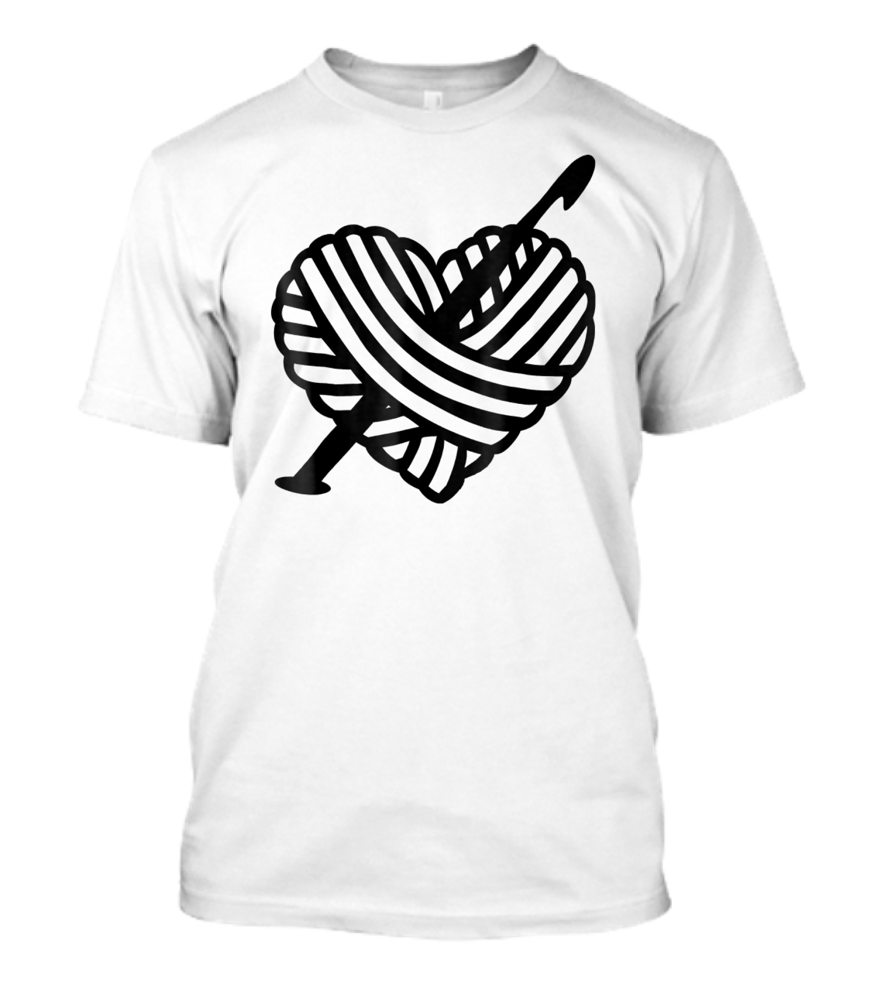 I Love Crochet Yarn Heart With Crochet Hook T-Shirt