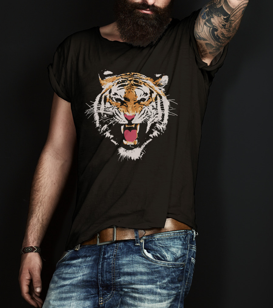 Roaring 80's Wild Tiger Face T-Shirt