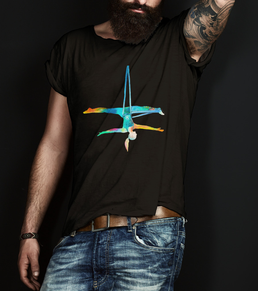 Aerial Silk Yoga Rainbow Pose T-Shirt