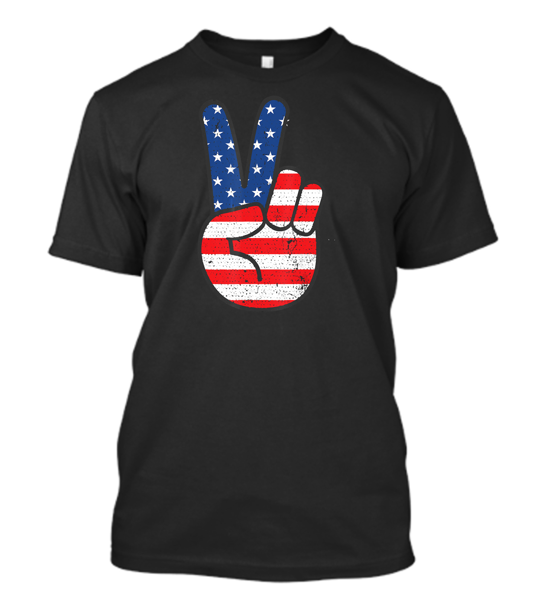 American Flag Peace Sign Hand Patriotic T-Shirt