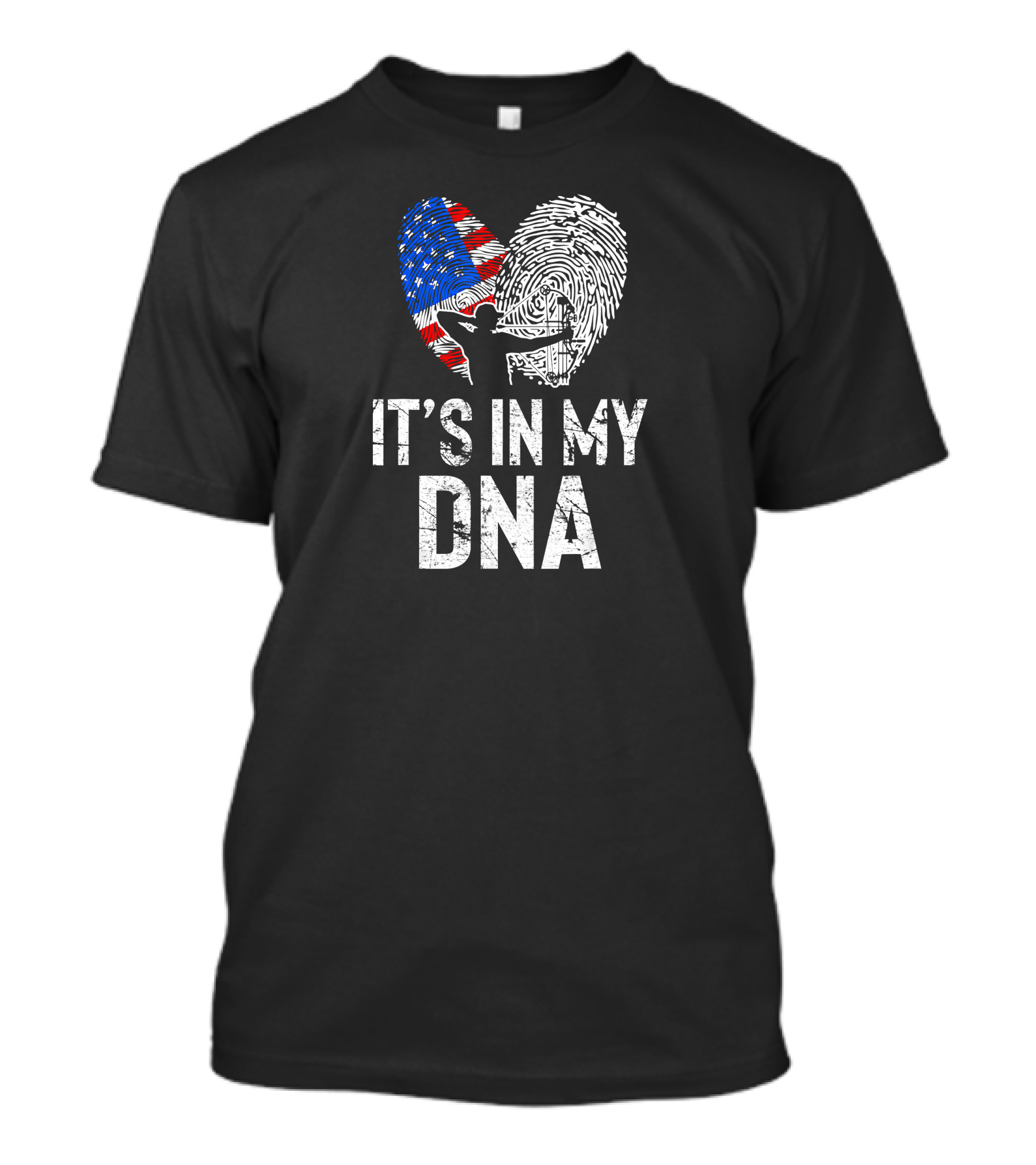 It's In My DNA Archery American Flag Fingerprint T-Shirt