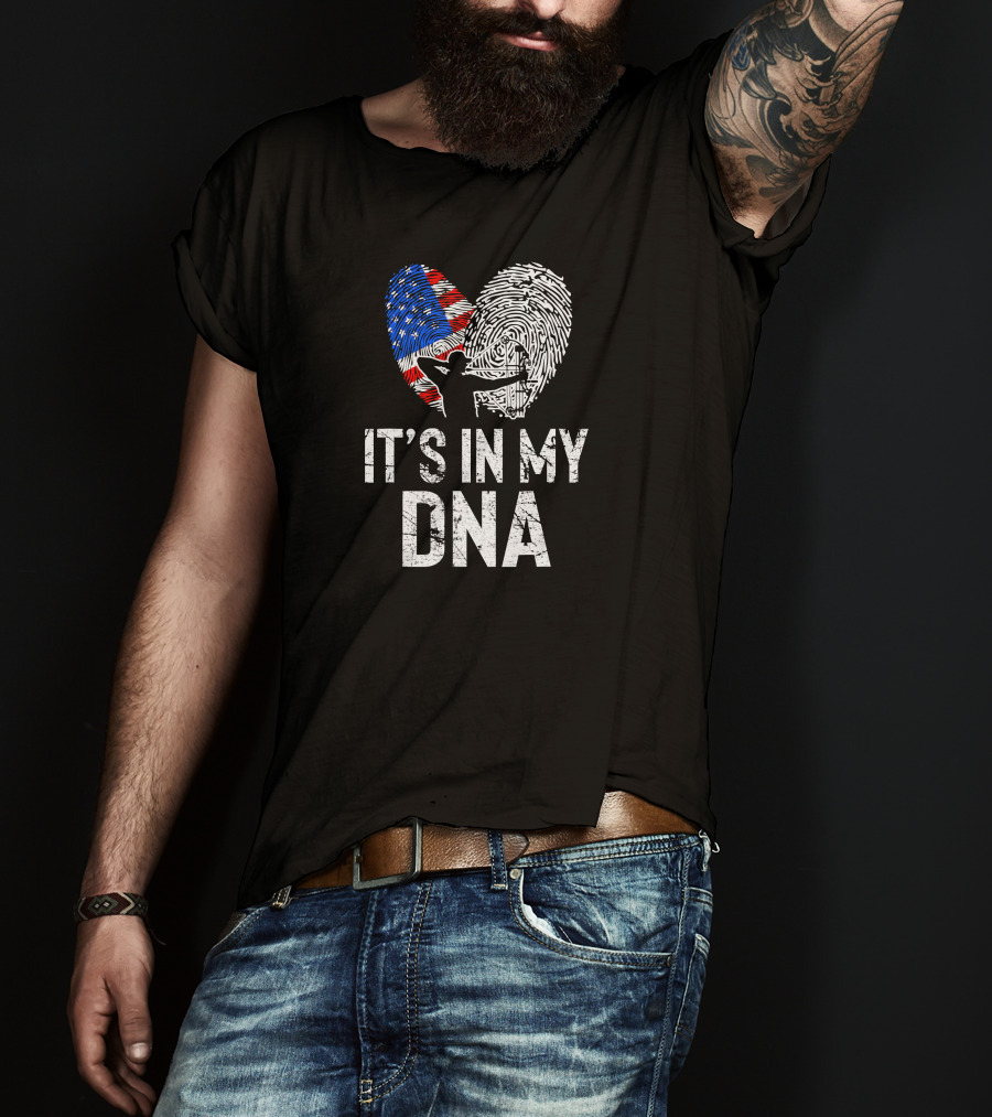 It's In My DNA Archery American Flag Fingerprint T-Shirt