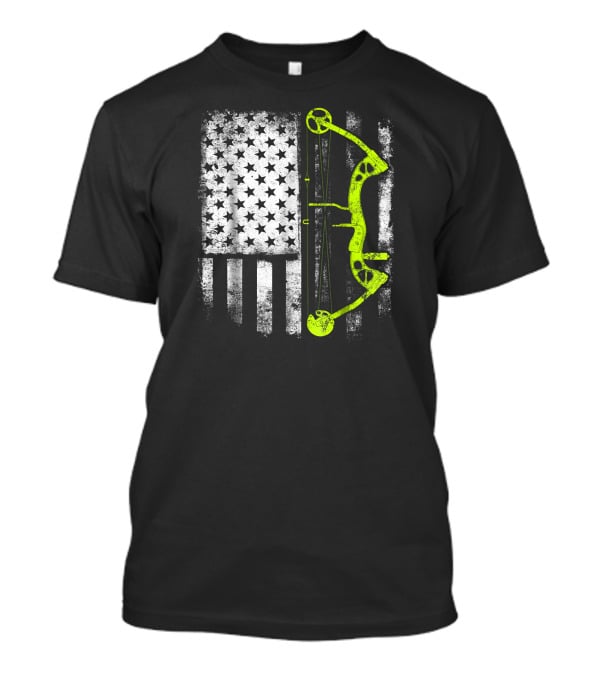USA Flag Archery Compound Bow T-Shirt