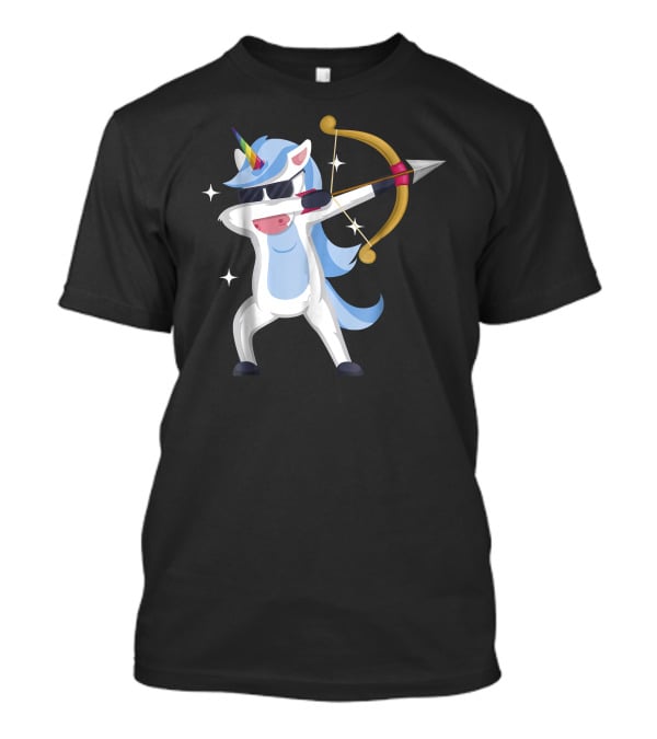 Unicorn Dabbing Archery Magic Arrow Bow T-Shirt