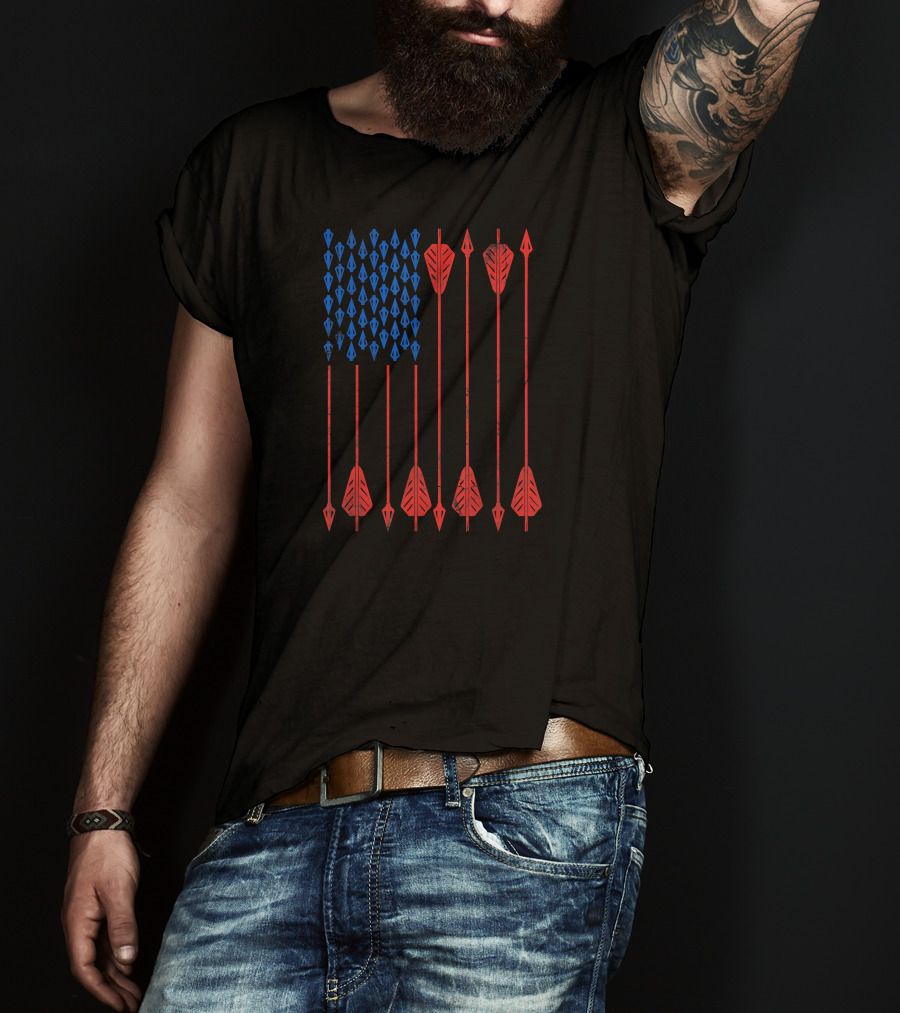USA American Flag Made Of Arrows Archery T-Shirt