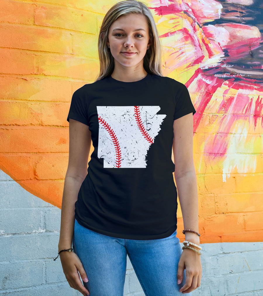 Awesome Arkansas Baseball Map T-Shirt