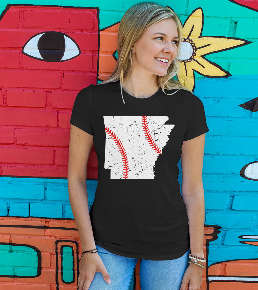 Awesome Arkansas Baseball Map T-Shirt