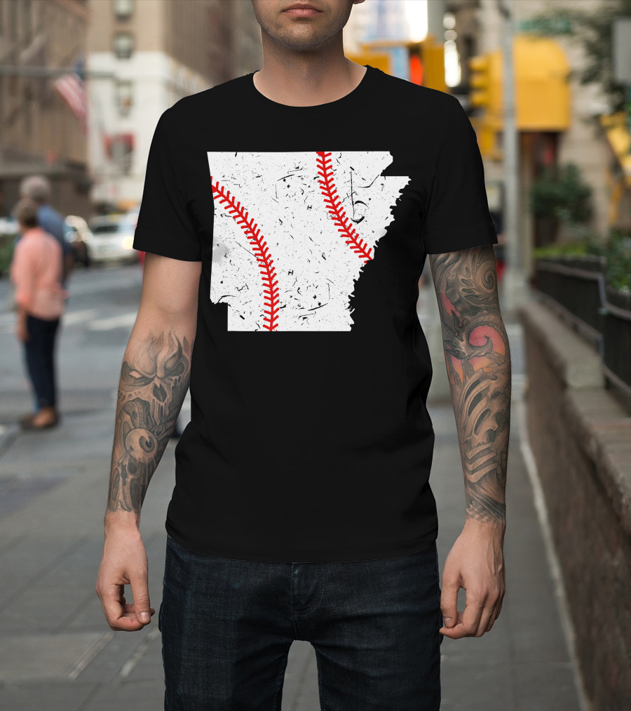 Awesome Arkansas Baseball Map T-Shirt