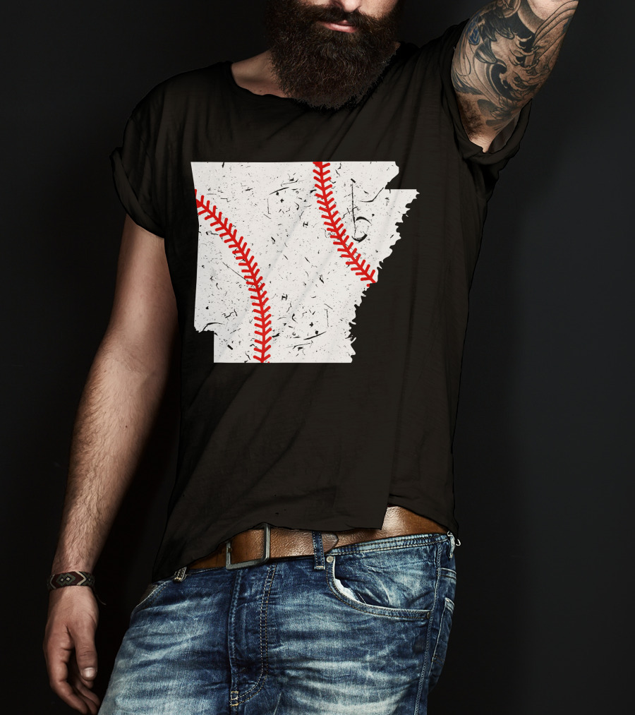 Awesome Arkansas Baseball Map T-Shirt