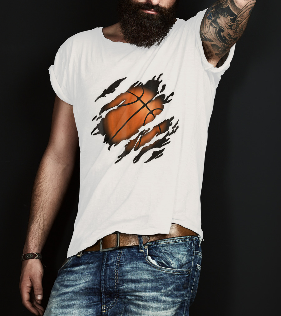 Basketball In Me Basketball Ripped T-Shirt