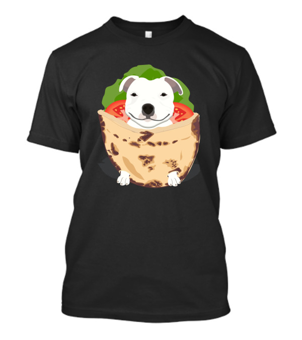 Pita Bull Cute Dog In Flatbread With Lettuce And Tomato T-Shirt