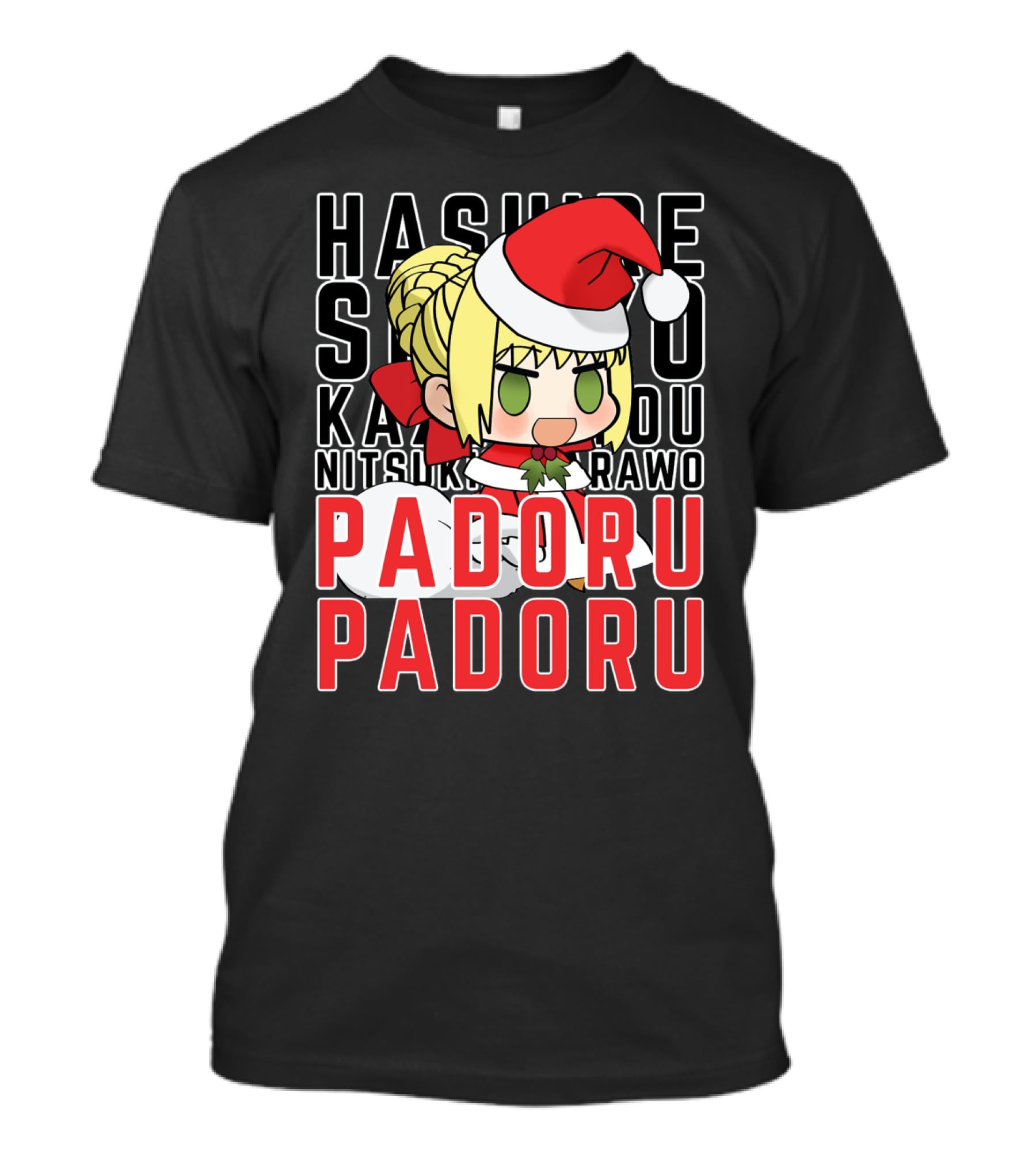 Hashire Sori Yo Kaze No Nako Padoru Padoru Nitsuki Rawo Christmas Saber Nero T-Shirt