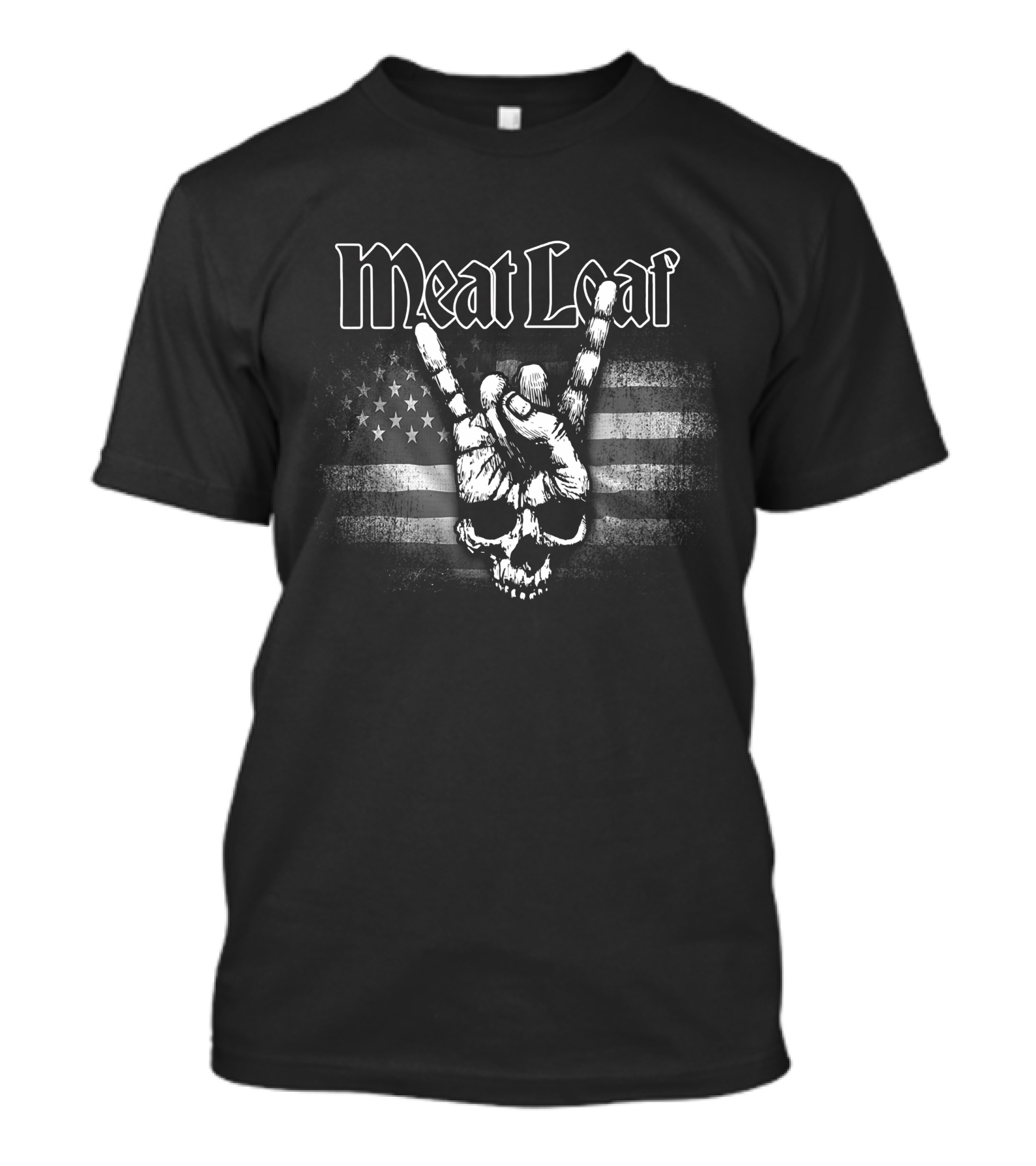 Meat Loaf Rock Skull Hand American Flag T-Shirt