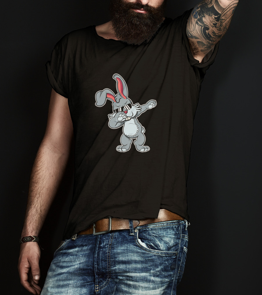 Dabbing Bunny With Sunglasses Easter Present T-Shirt