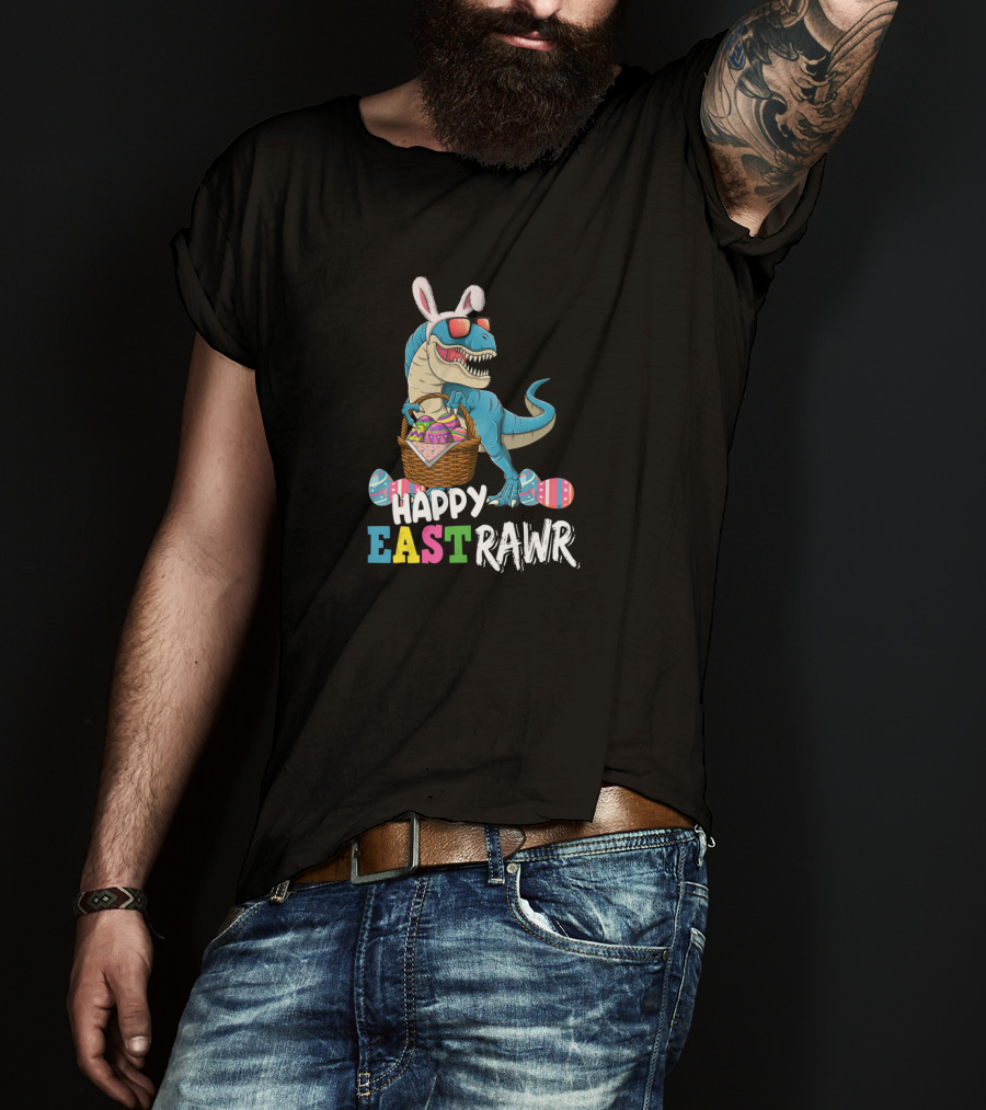 Happy EastRAWR Dinosaur Costume Easter Day T-Shirt