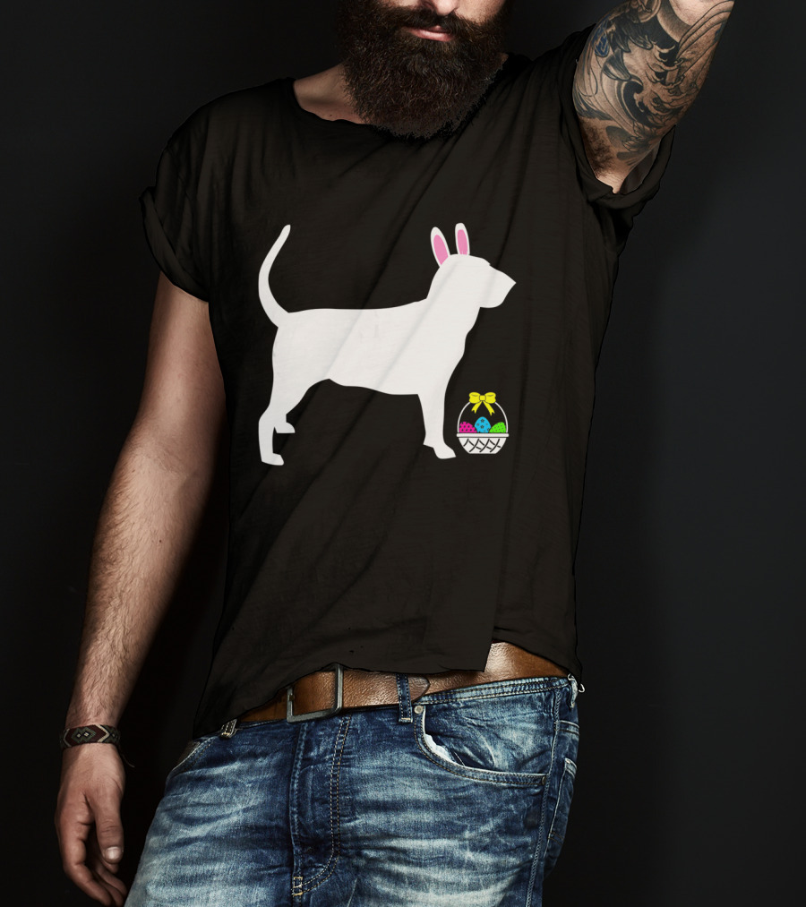 Bloodhound Dog Easter Bunny Ears Basket T-Shirt