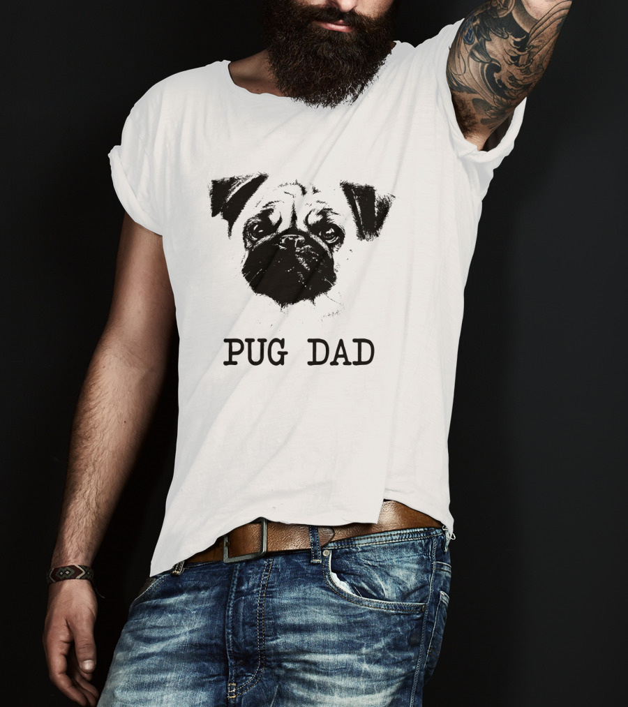 Pug Dad Pug Father Dog Dad Pug Face T-Shirt