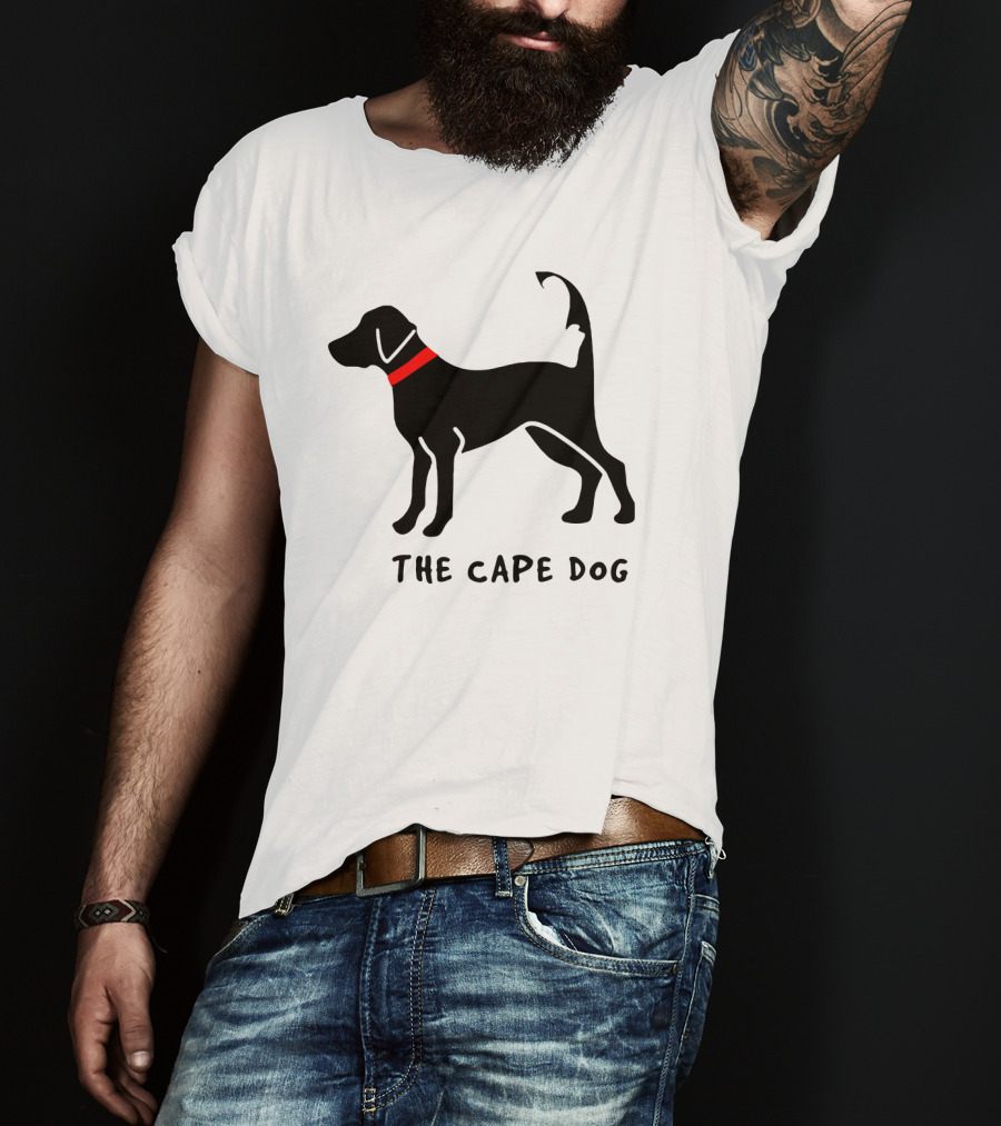 Cape Cod Dog The Cape Dog Black Silhouette With Red Collar T-Shirt