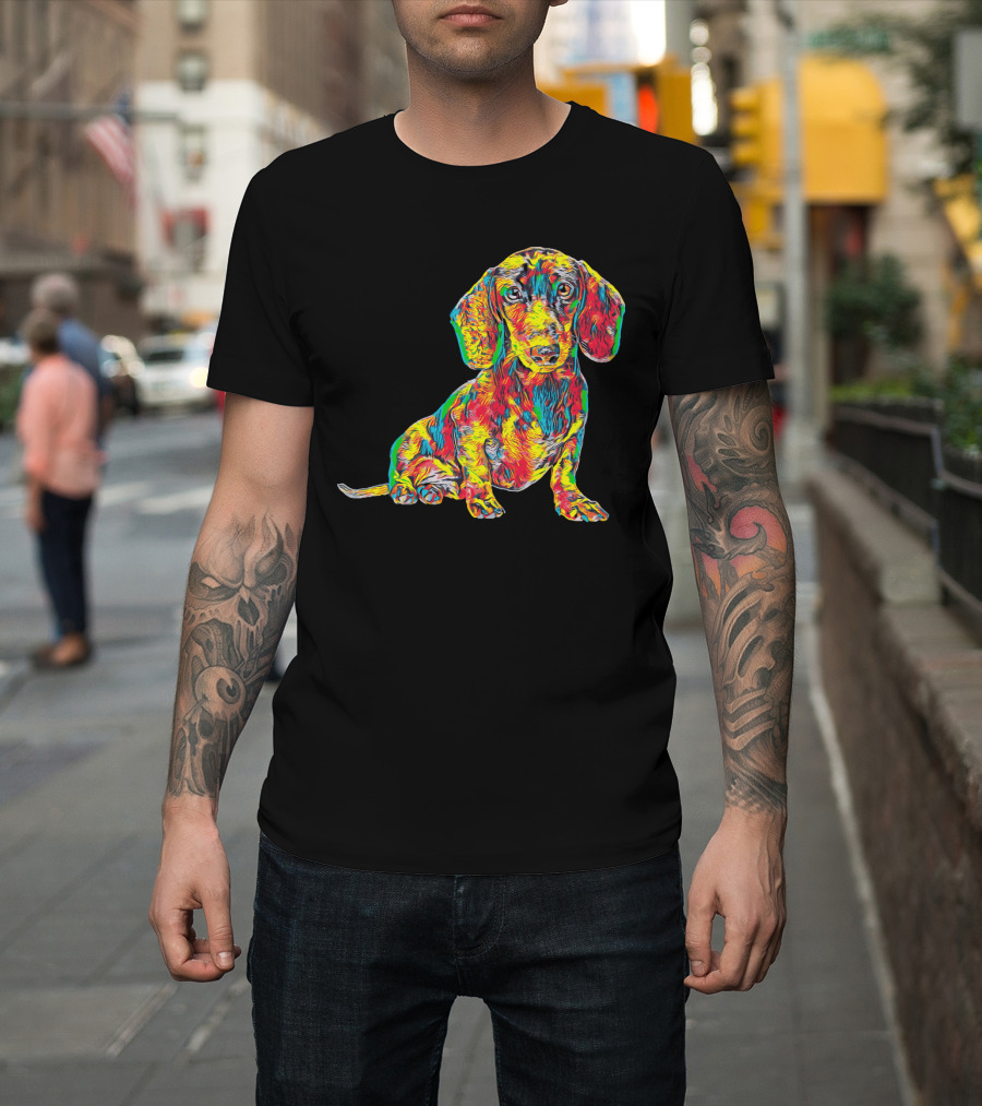 Cool Colorful Dachshund Breed Dog T-Shirt