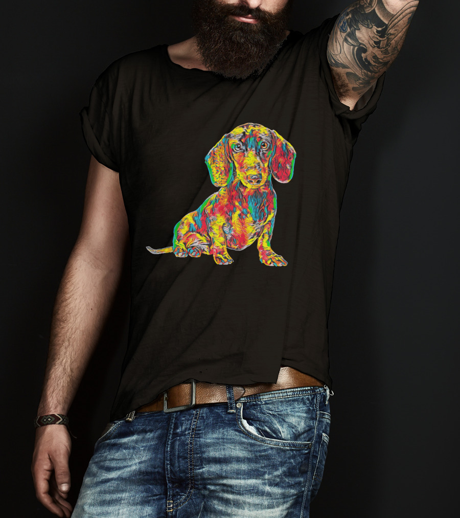 Cool Colorful Dachshund Breed Dog T-Shirt
